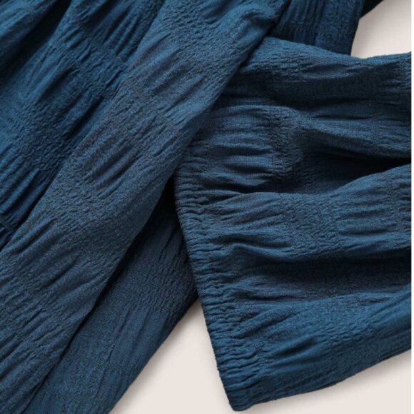 BloomChic Plus Size Plisse Overlap Collar Belted Pleated Detail Dress - Picture 5 of 7